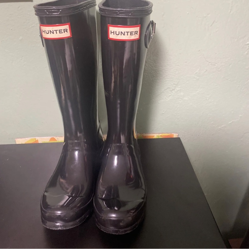 ⭐️Host pick ⭐️ HUNTER Original Kids Classic Gloss Rain Boots Black 2B/3G - Picture 2 of 11